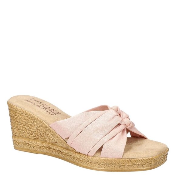 Tuscany by Easy Street Womens Ghita Casual Wedge Sandals Pink 8.5W MSRP $60 - Picture 1 of 5